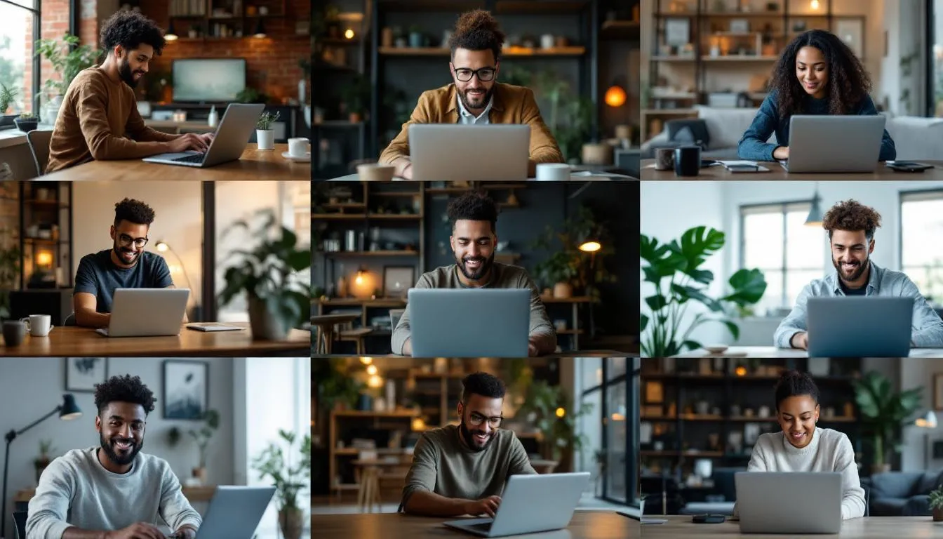In the image, a diverse team of technology startup professionals is engaged in a video conference, showcasing their collaboration across different time zones. They are discussing HR services and employment contracts, highlighting the importance of a professional employer organization (PEO) in managing legal compliance and payroll processing for their global workforce.
