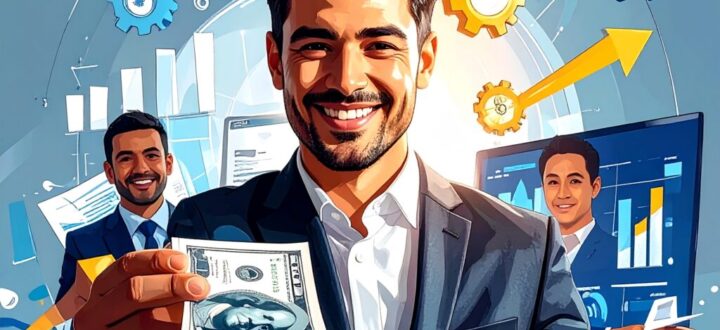 dynamic businessman factoring his invoices for his staffing agency