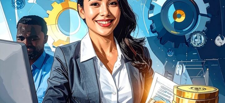 modern business woman using factoring for payroll funding