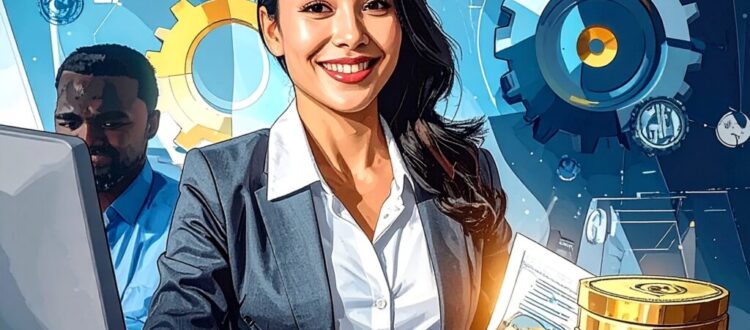 modern business woman using factoring for payroll funding