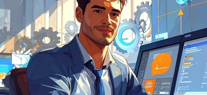 man sitting in front of white label eor portal